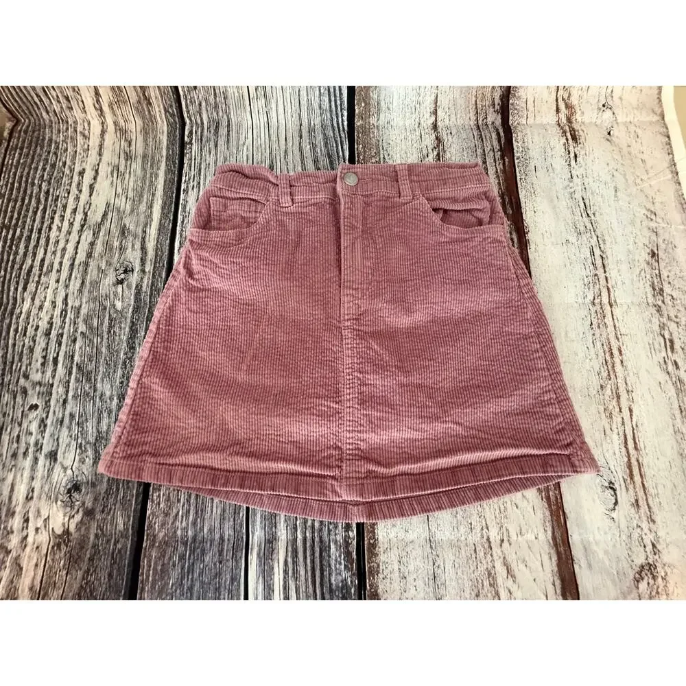 H&M Youth 8-9 YR Dusty Rose Corduroy Skirt